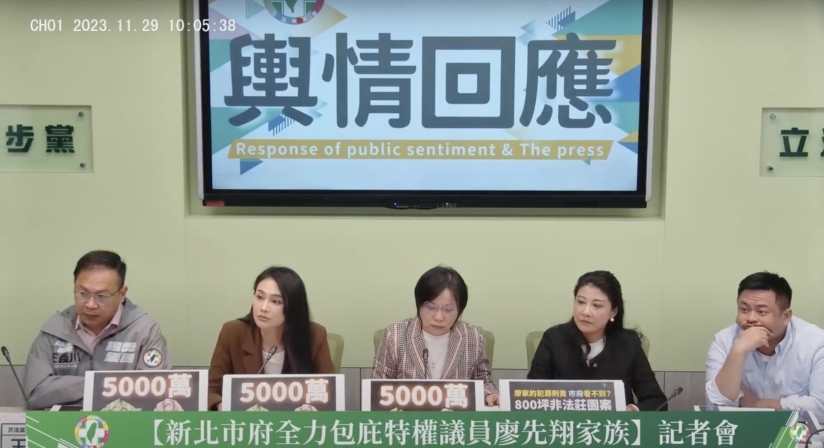 民進黨立院黨團今(29)日召開記者會批評侯友宜長期包庇藍營政二代。 圖：翻攝自民進黨立院黨團YouTube