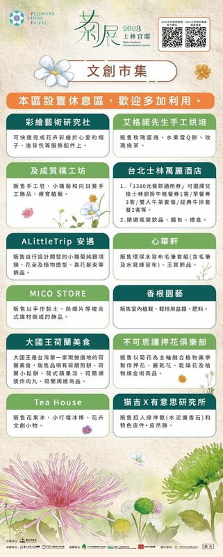 展區也規劃文創市集，琳瑯滿目的特色點心、文青雜貨和文創商品。 圖：翻攝自公園路燈工程管理處官網
