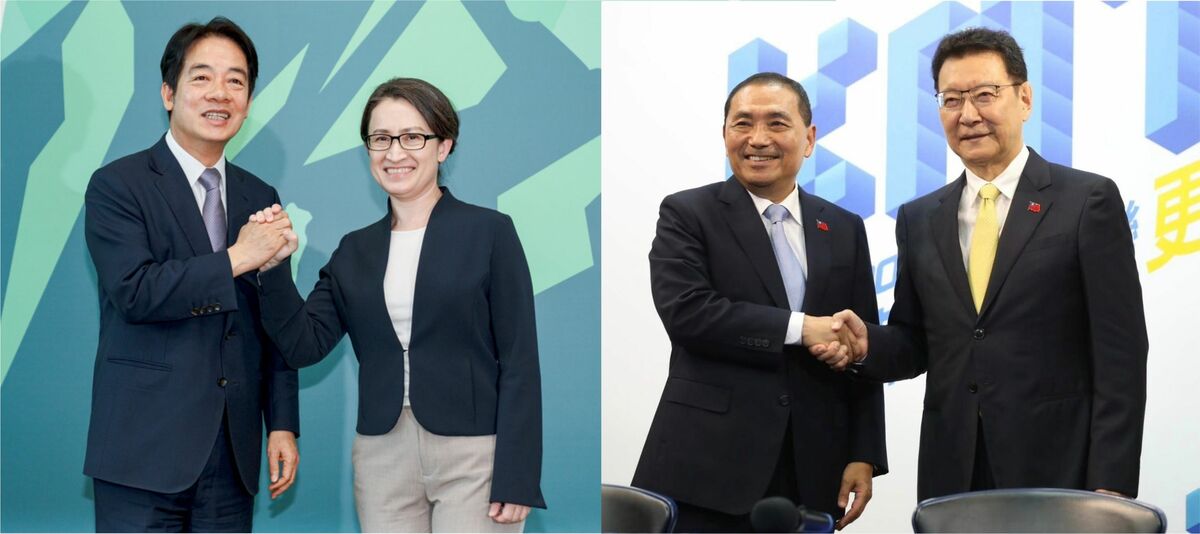 2024大選倒數，近日多份民調顯示，國民黨的「侯康配」與民進黨的「賴蕭配」支持度差距縮小。 圖：賴清德辦公室提供、取自趙少康臉書（新頭殼合成圖）