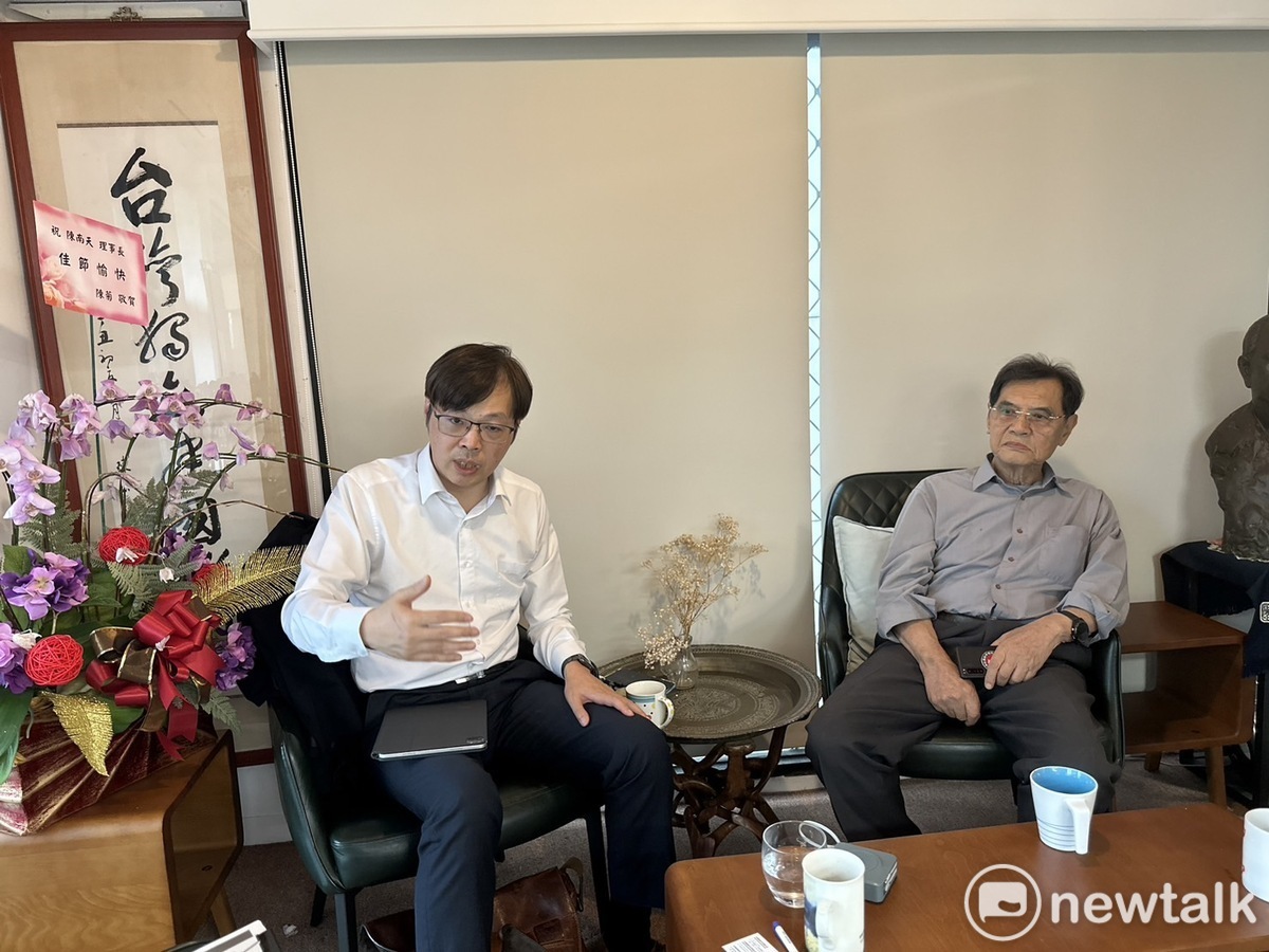 訪台灣基進黨主席王興煥＆獨盟主席陳南天。 圖：朱蒲青／攝。