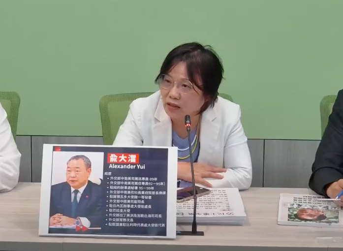 民進黨立院黨團幹事長劉世芳認為質疑俞大㵢出任駐美代表是無的放矢。 圖：翻攝自民進黨立院黨團YouTube