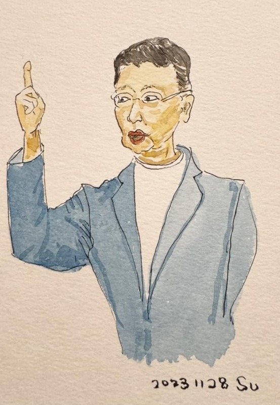 桃園市副市長蘇俊賓手繪趙少康，並表示「趙少康真的超難畫！」 圖：翻攝蘇俊賓臉書