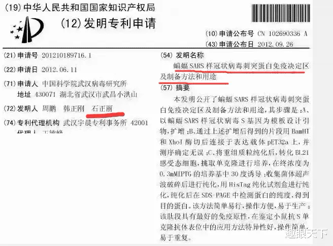 SARS 冠狀病毒發明專利申請 圖：翻攝自X帳號@Vd6Gvq