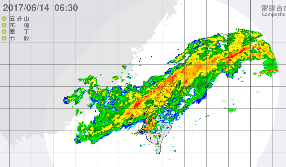 今年最強梅雨鋒面結構札實。 圖：中央氣象局提供