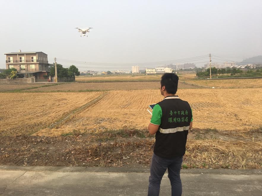 空拍機空中「巡邏」。 圖：台中市政府提供