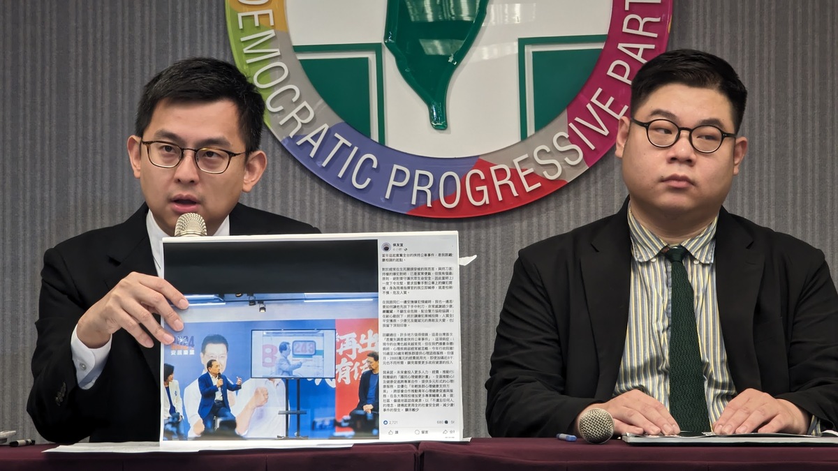 民進黨發言人卓冠廷（左）及律師許渝澤。 圖：民進黨提供