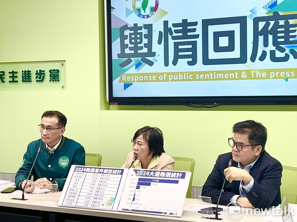 針對藍營指控監聽「綠色恐怖」，民進黨立院黨團今(8)在記者會加以駁斥。 圖：金大鈞/攝
