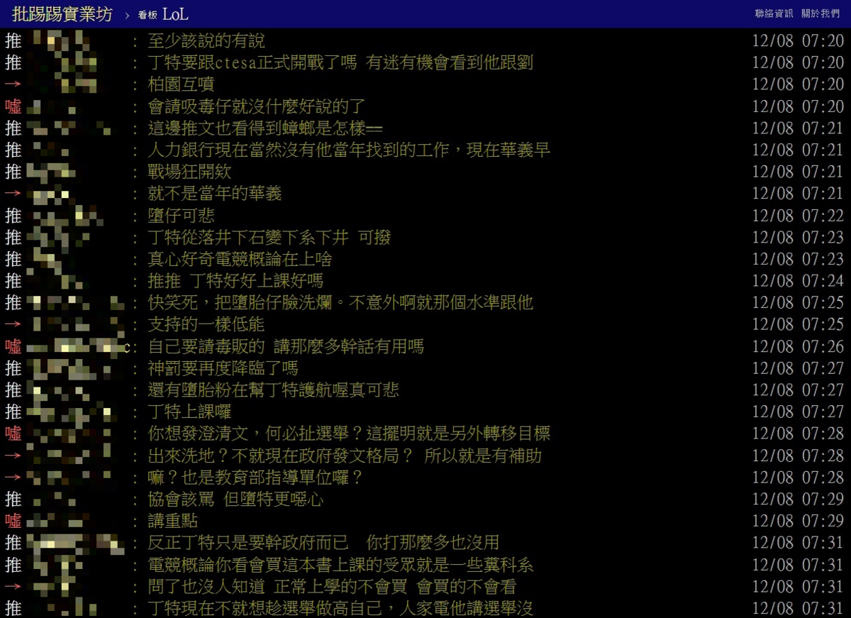 CTESA副秘書長臉書打臉丁特，PTT網友闢戰場再掀熱議 圖：翻攝自 PTT