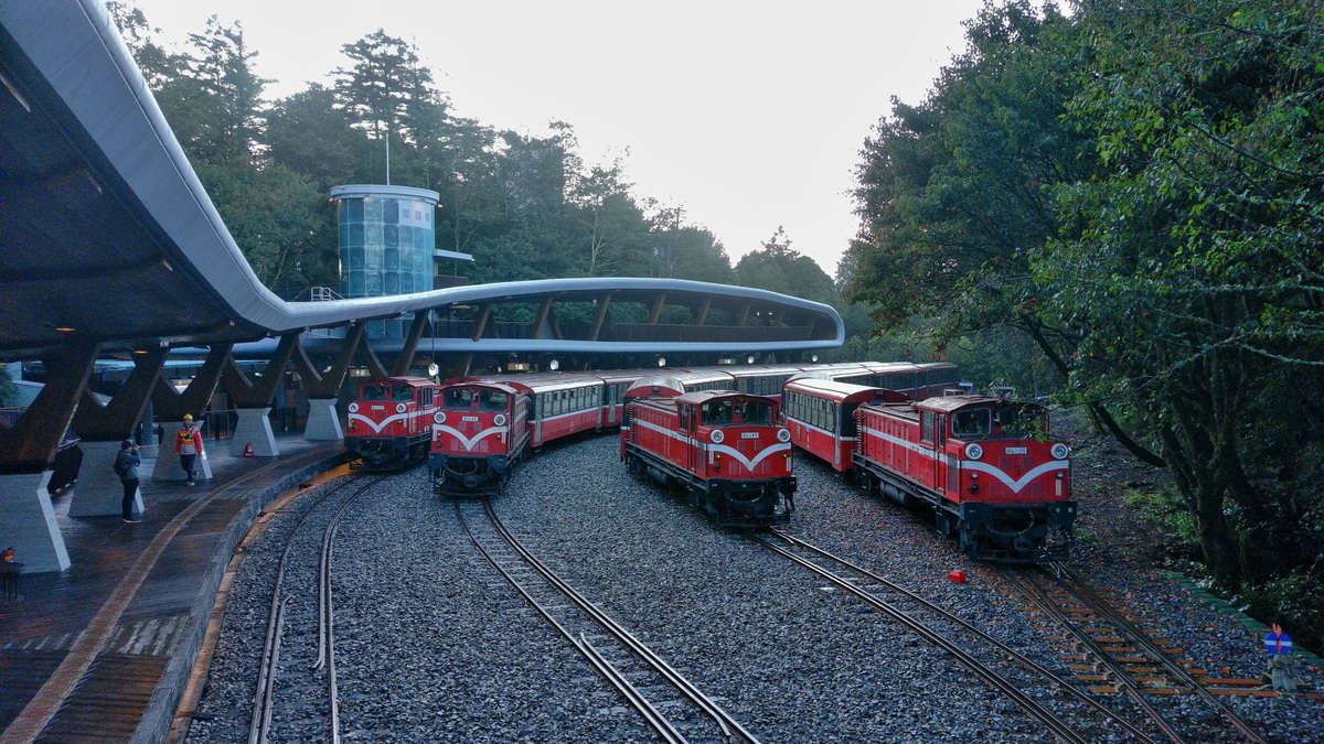 為疏運阿里山國家森林遊樂區迎接元旦第一道曙光的旅客，阿里山林業鐵路於當日清晨2時50分開行第1班祝山觀日列車。 圖：翻攝自阿里山林鐵文資處官網