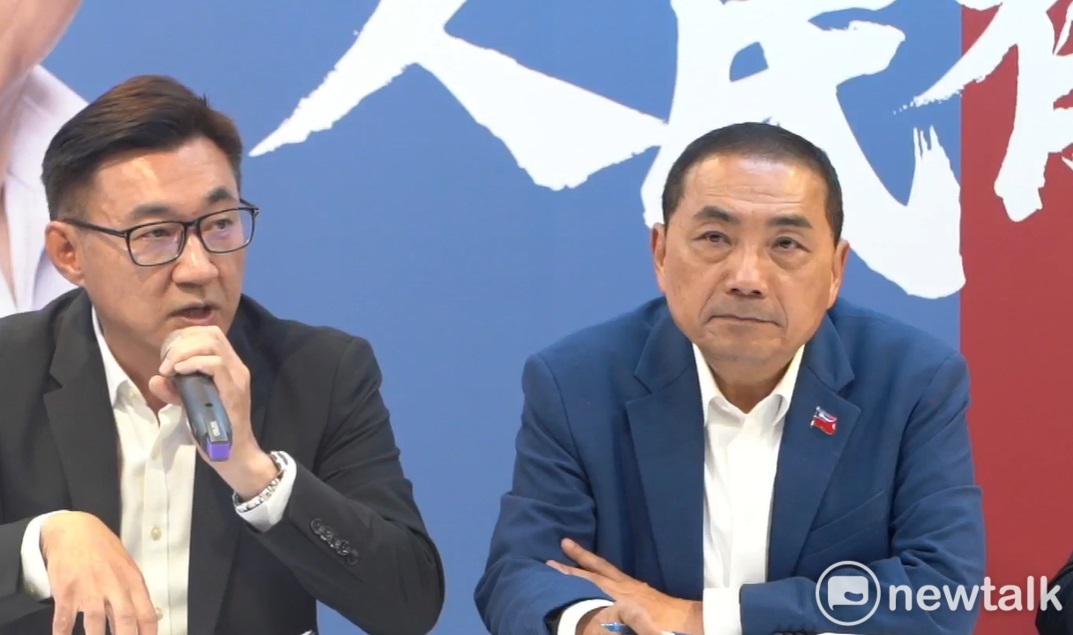 國民黨總統候選人侯友宜召開記者會，發布國防及外交政策。 圖：黃建豪/攝