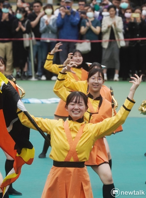 京都橘高校吹奏部學生應邀在北一女中120週年校慶中演出，現場演出精彩，青春洋溢。 圖：張良一/攝