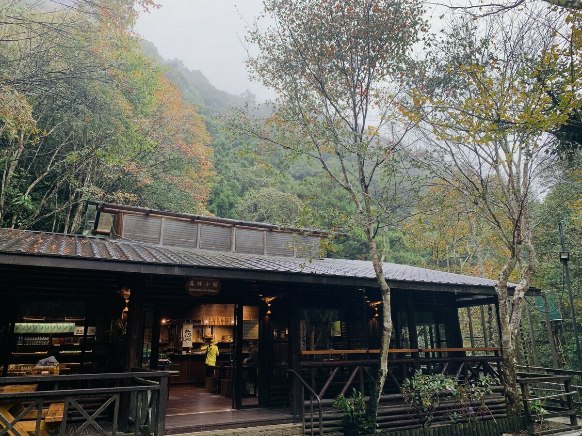 秋色中森林小舖。 圖：林業保育署新竹分署／提供