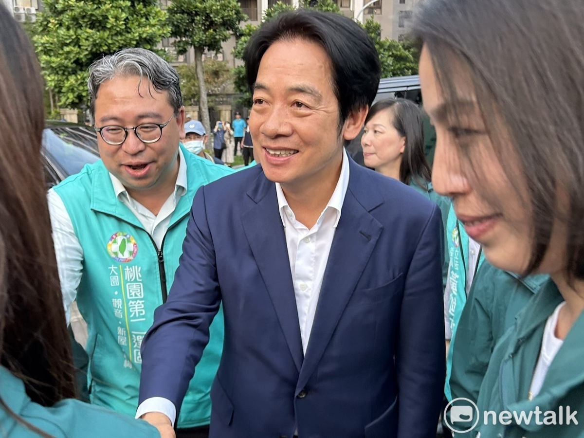 賴清德赴桃園替黃世杰站台，並接受媒體訪問。 圖：黃宣尹攝