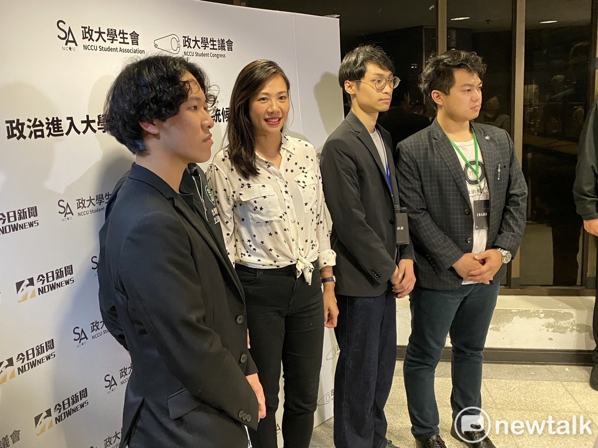 民眾黨副總統候選人吳欣盈今晚出席政治大學出席「政治進入校園2.0，青年與副總統候選人座談」。 圖：周煊惠 / 攝