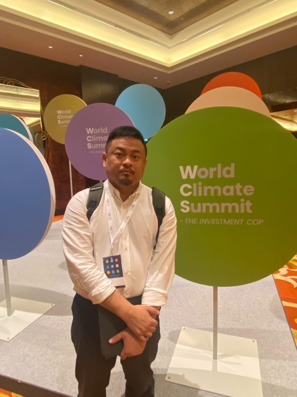 洪申翰赴杜拜參與2023年聯合國氣候變遷大會（COP28）。 圖：翻攝自洪申翰臉書