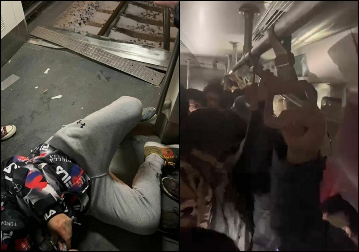 北京地鐵昌平線14日晚間發生列車脫節的驚悚意外，造成515人送醫，其中有102人骨折。 圖：翻攝微博