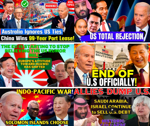 這些內容宣傳，美國正在走向崩潰，而中國和俄羅斯是地緣政治中負責任且值得信賴的參與者。 圖 : 翻攝自澳洲戰略政策研究所（ASPI）官網