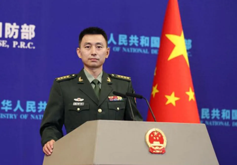 圖為中國國防部新聞發言人張曉剛。 圖：翻攝自騰訊網