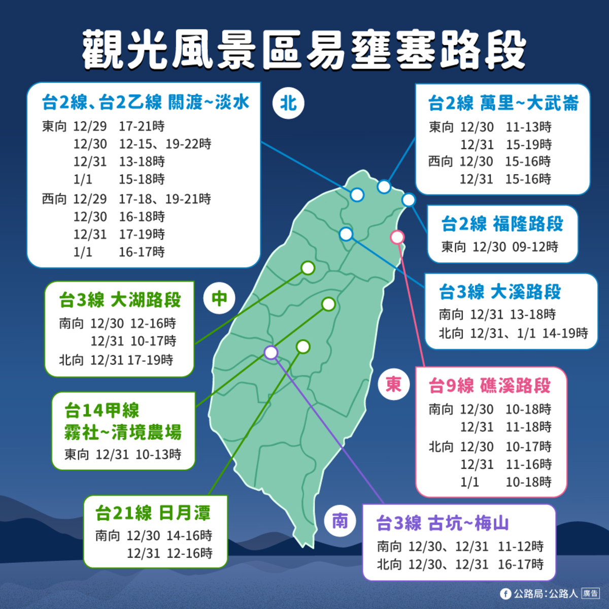觀光風景區易塞路段。 圖：交通部公路局／提供