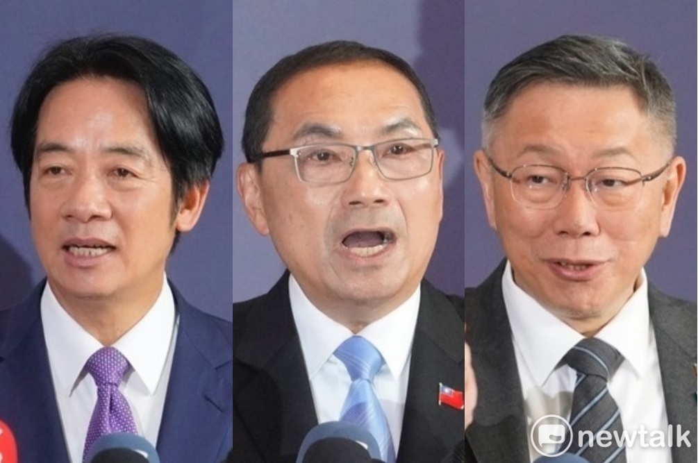 民進黨總統候選人賴清德、國民黨總統候選人侯友宜、民眾黨總統候選人柯文哲。 圖：張良一/攝(合成圖)