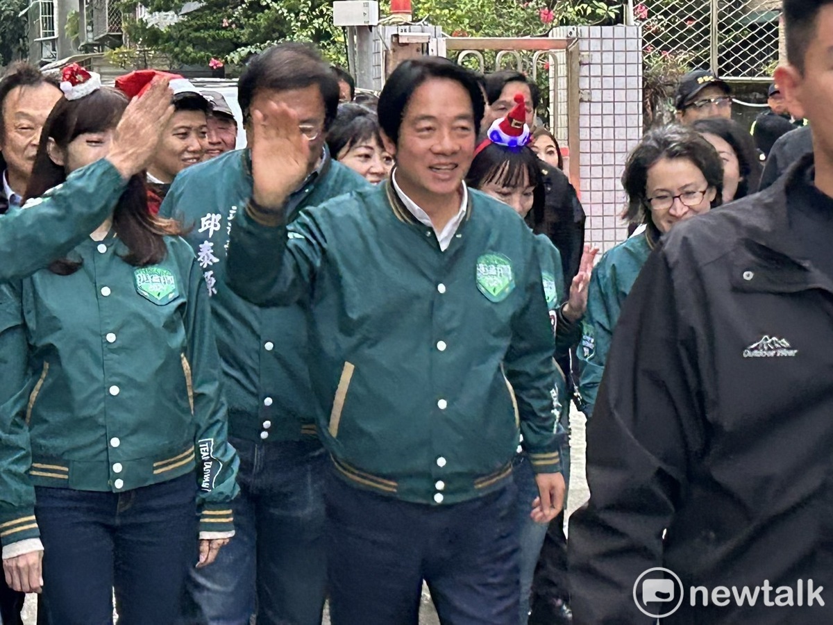 賴清德結束環島一圈行程，回到台北金華國中活動會場。 圖：黃宣尹攝
