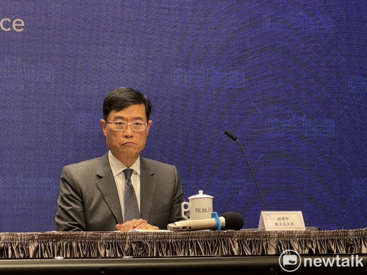 經濟部次長陳正祺今（28）天中午列席行政院會後記者會。 圖：謝莉慧/攝