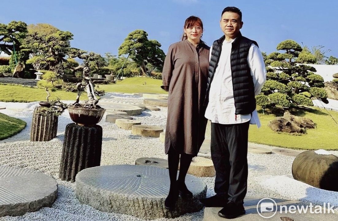 陳建草(右)與沈善美打造素食餐飲天花板。 圖:孫家銘攝