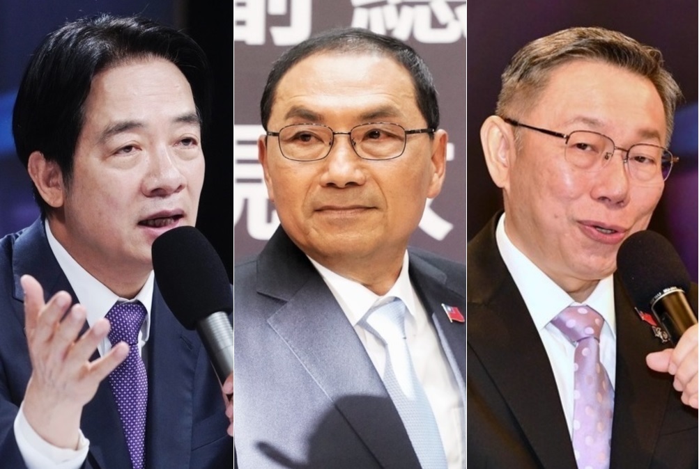 民進黨總統候選人賴清德、國民黨總統候選人侯友宜、民眾黨總統候選人柯文哲 圖：張良一 / 攝(合成圖)
