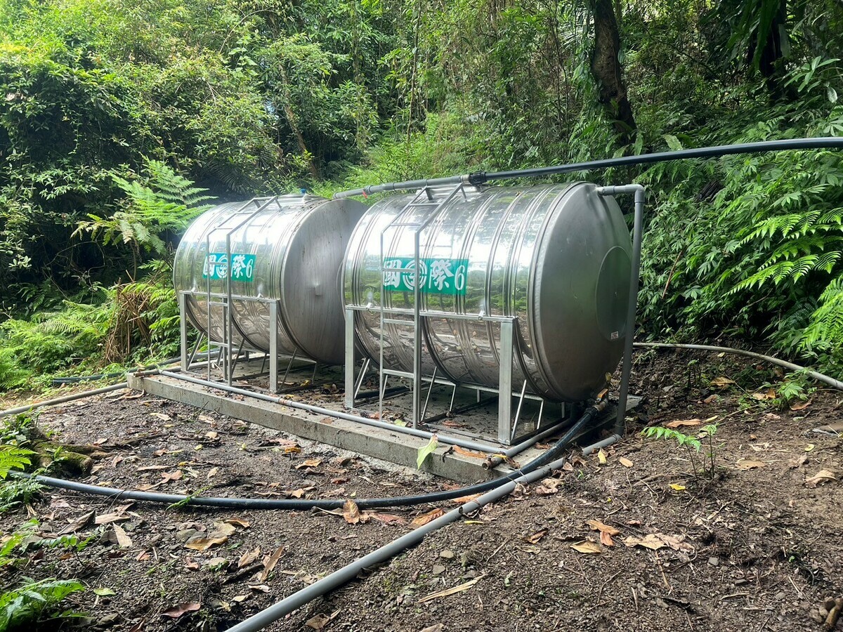 新店廣興里新設儲水塔有助於儲備用水。 圖：新北市水利局/提供