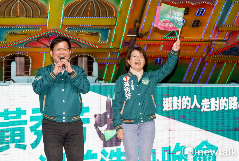 林佳龍赴彰化花壇替黃秀芳站台。 圖：黃宣尹攝