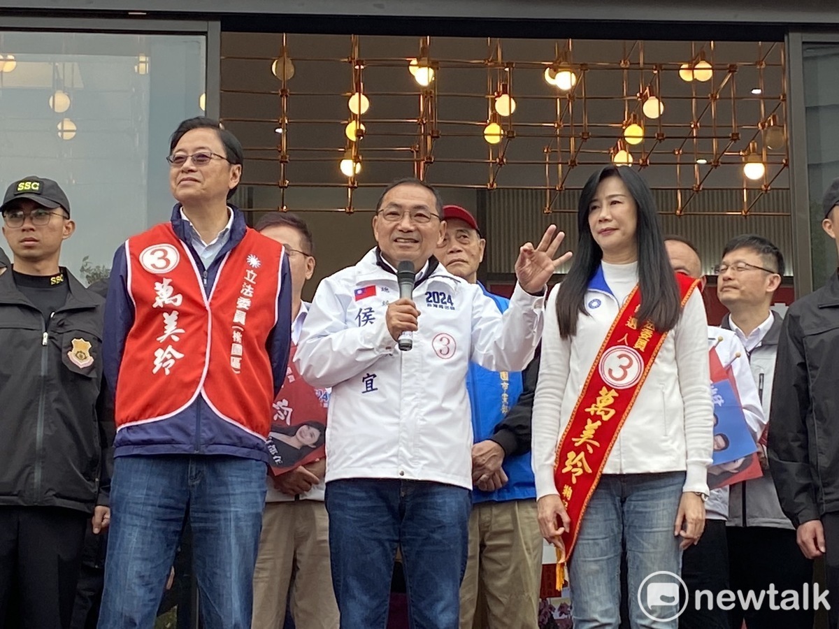 國民黨總統候選人侯友宜今（7）日赴桃園輔選並預告下午高雄造勢有神秘嘉賓出席。 圖：林昀真/攝