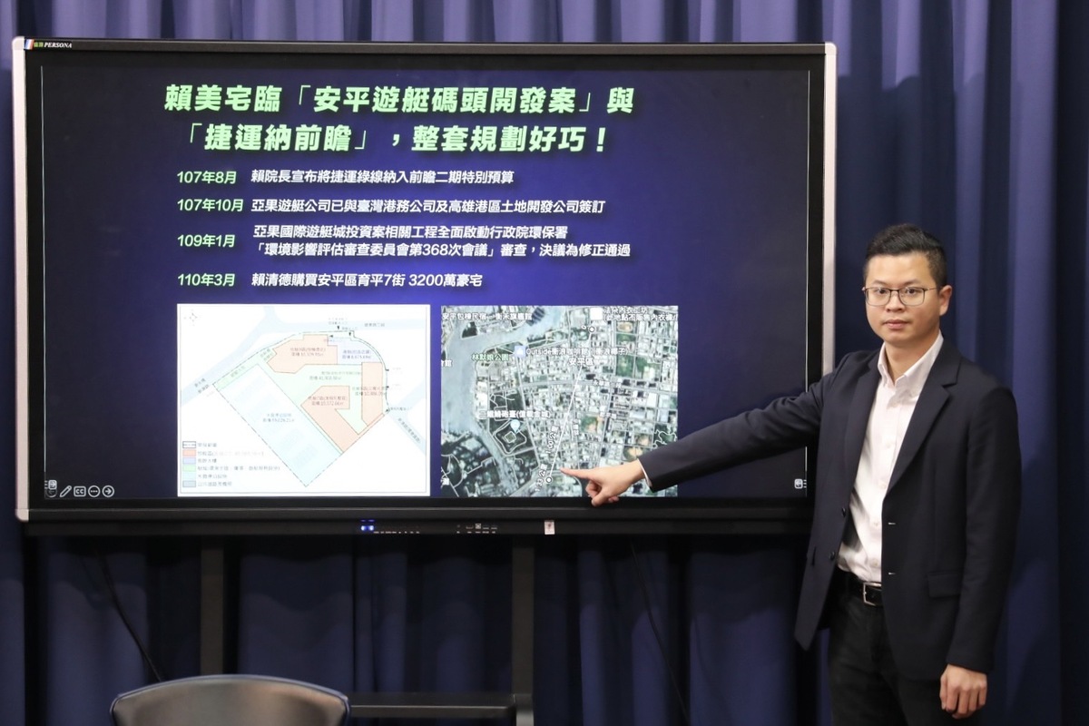國民黨2024競選發言人凌濤連日召開記者會，對賴清德置產的台南自用住宅提出質疑。 圖：國民黨文傳會/提供