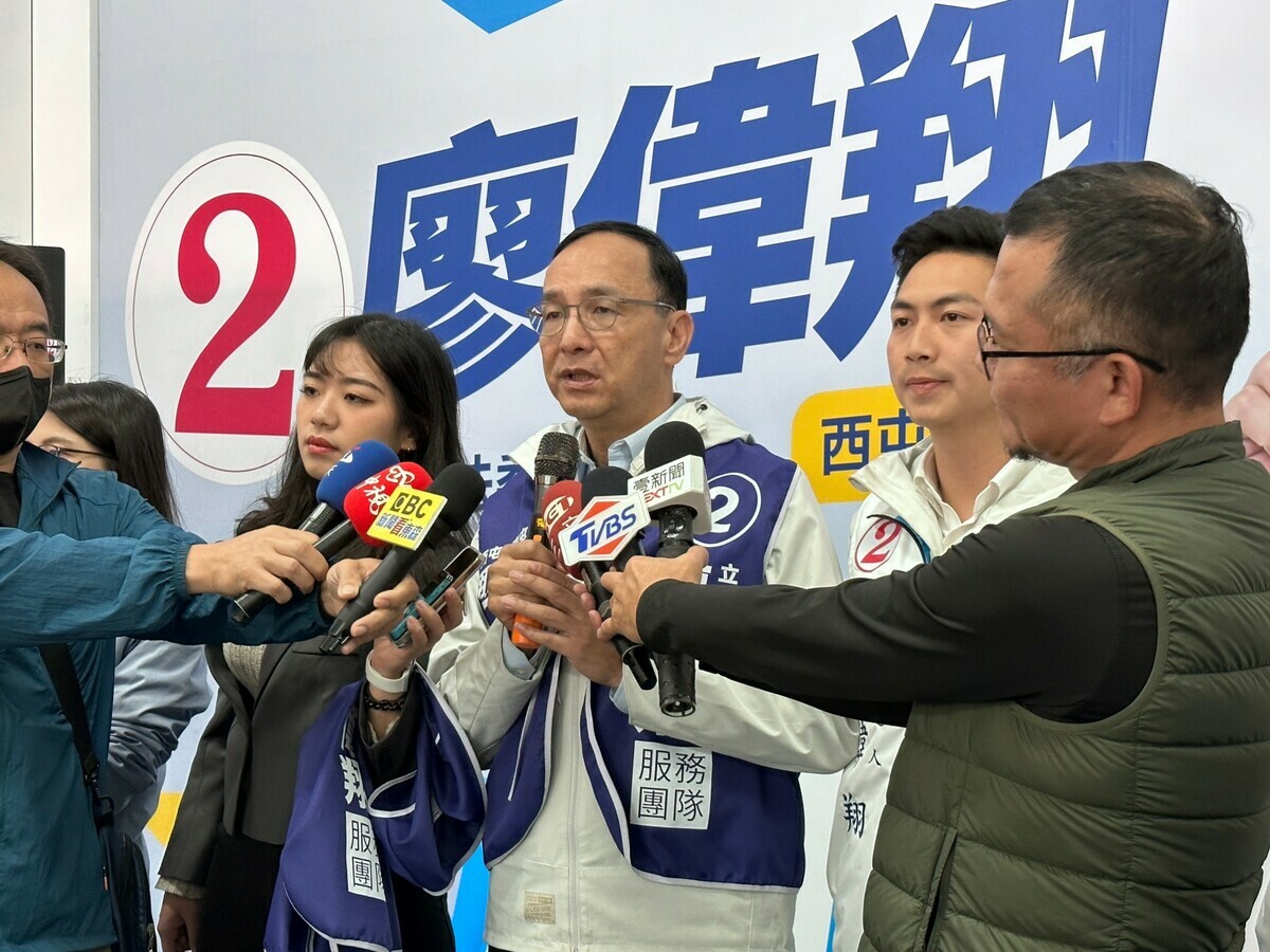 國民黨主席朱立倫於台中受訪。 圖：國民黨文傳會/提供