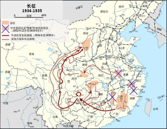 兩個英國青年拿著 GPS 重走了長征路，走完後他們得出一個驚人的結論：中國長征的距離是假的，誇大其詞，根本沒有二萬五千里，頂多只有一萬三千里。 圖：翻攝自X帳號@海外爆料