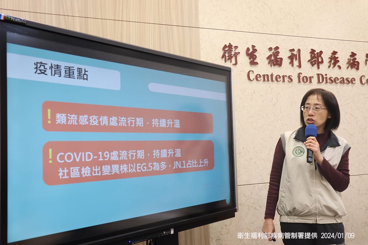 今(2024)年第1週(2023/12/31-2024/1/6)門急診類流感就診人次為123,614人次，持續呈上升趨勢且為近10年同期最高。 圖：疾管署／提供
