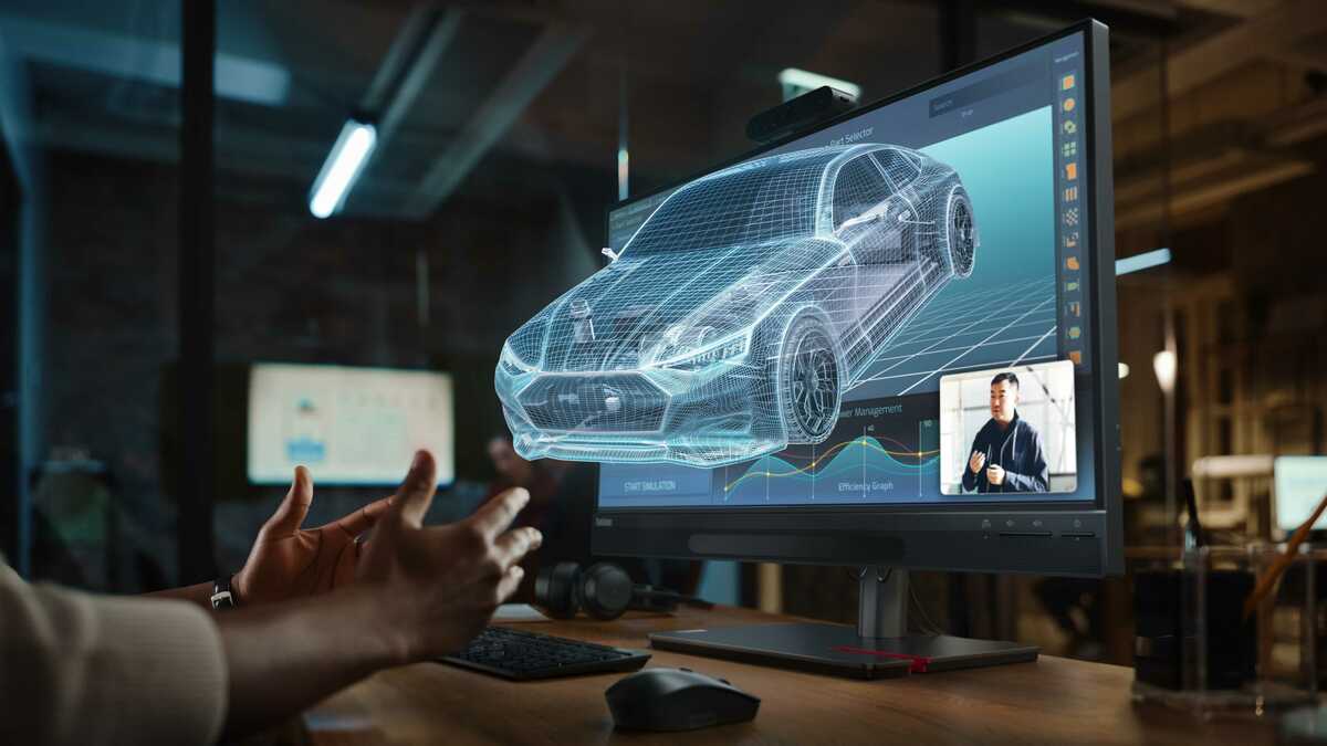 ThinkVision 27 3D顯示器具備3D Explorer介面，建構極為精確的立體體驗，創作者裸眼即可進入3D空間 圖：Lenovo/提供