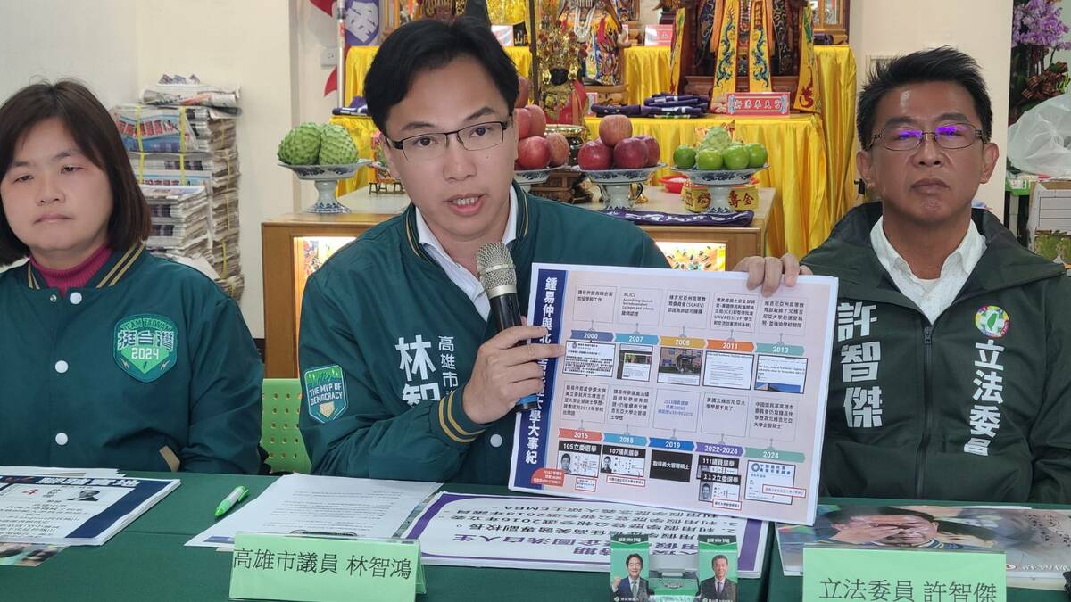 許智傑(右)再追鍾易仲假學歷欺騙。 圖：許智傑競總/提供