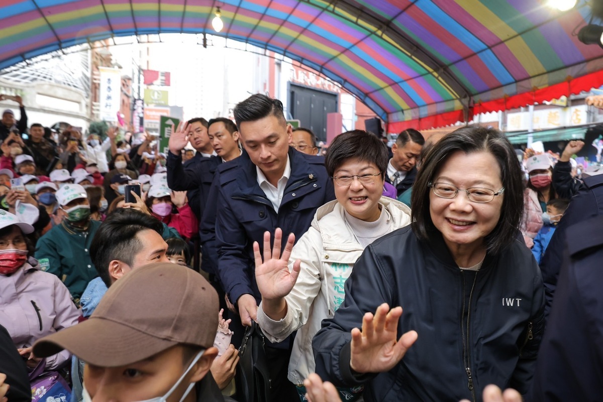 蔡英文昨日赴新竹市力挺林志潔。 圖：林志潔競總提供