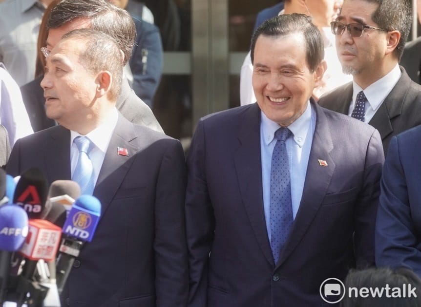 國民黨總統候選人侯友宜、前總統馬英九。 圖：張良一攝