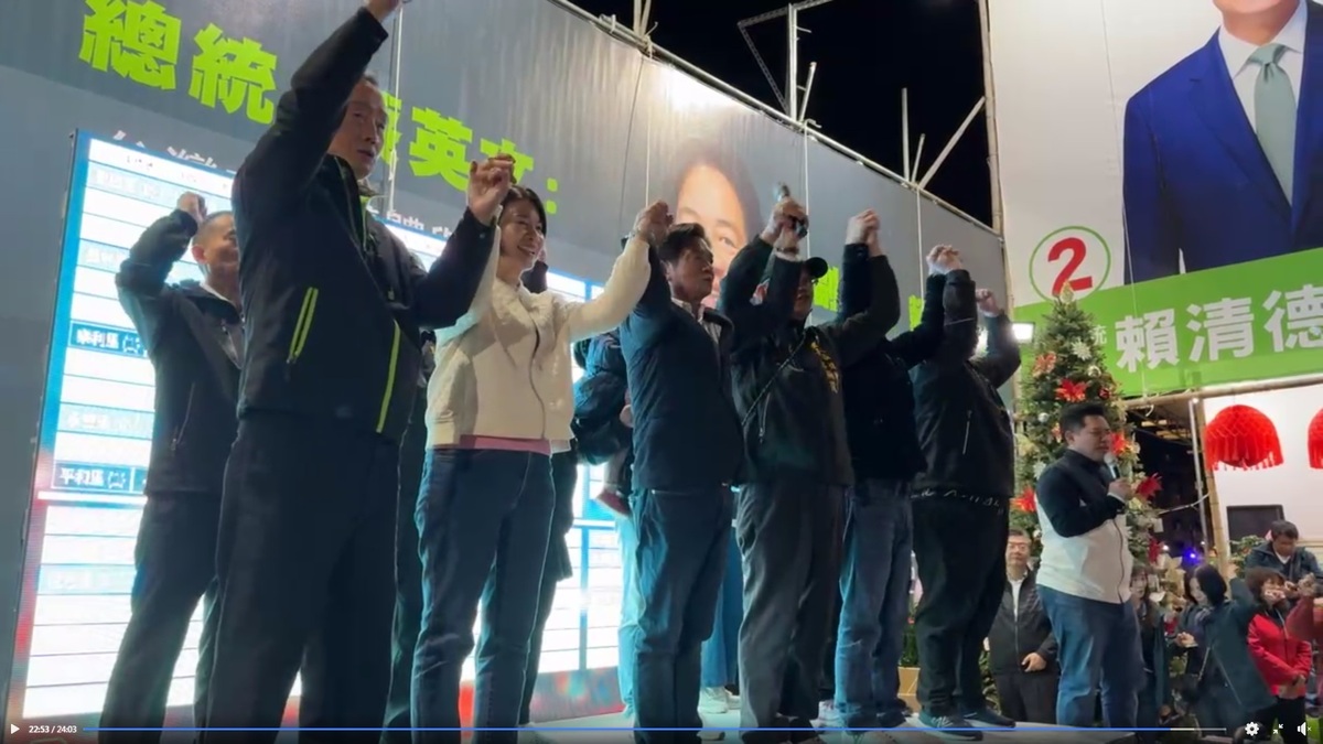 現任新北市第十選區立委吳琪銘，宣布成功連任此區域立法委員。 圖：擷取自吳琪銘 FaceBook 直播影片