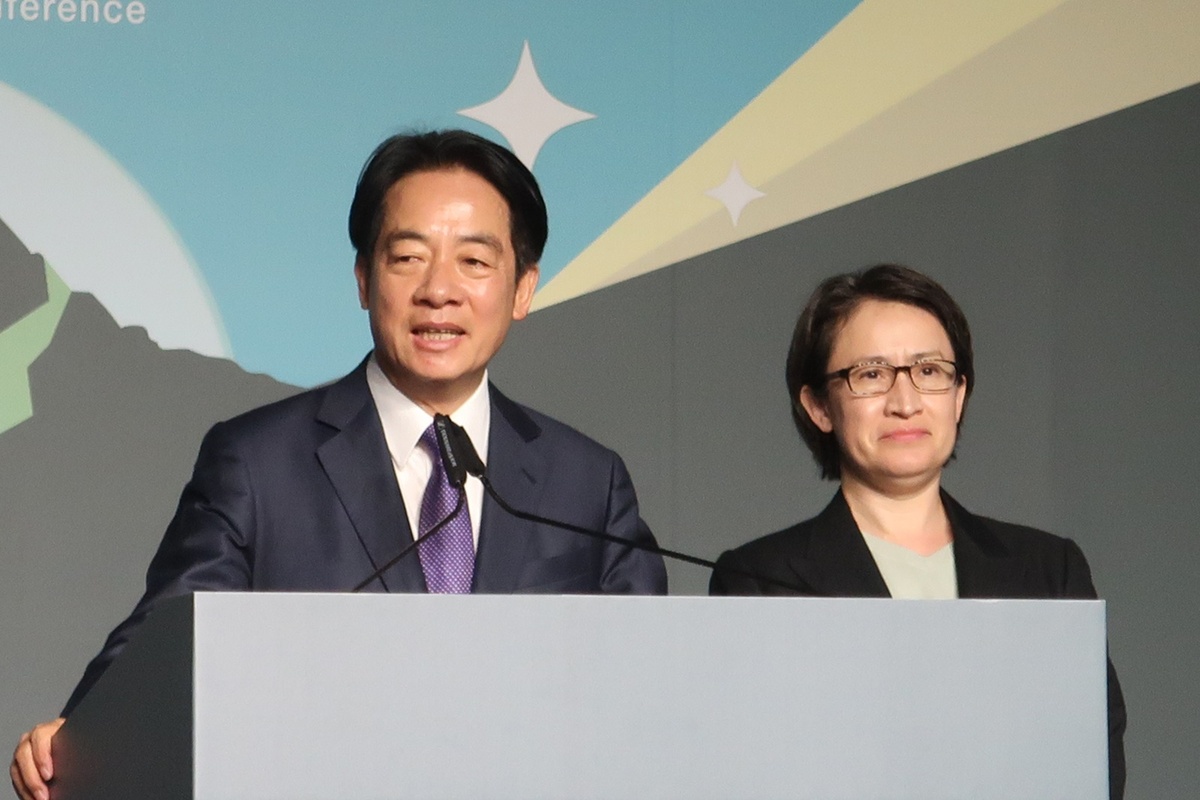 賴清德、蕭美琴2024年1月13日勝選後舉行國際記者會。 圖：林朝億/攝