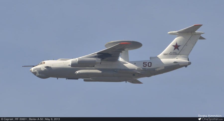 俄軍「A-50」在基里利夫卡地區執勤後被烏軍立即被擊落，並從雷達上消失。圖為俄軍「A-50」預警機。 圖：翻攝自X帳號「@JohnZhangSV」