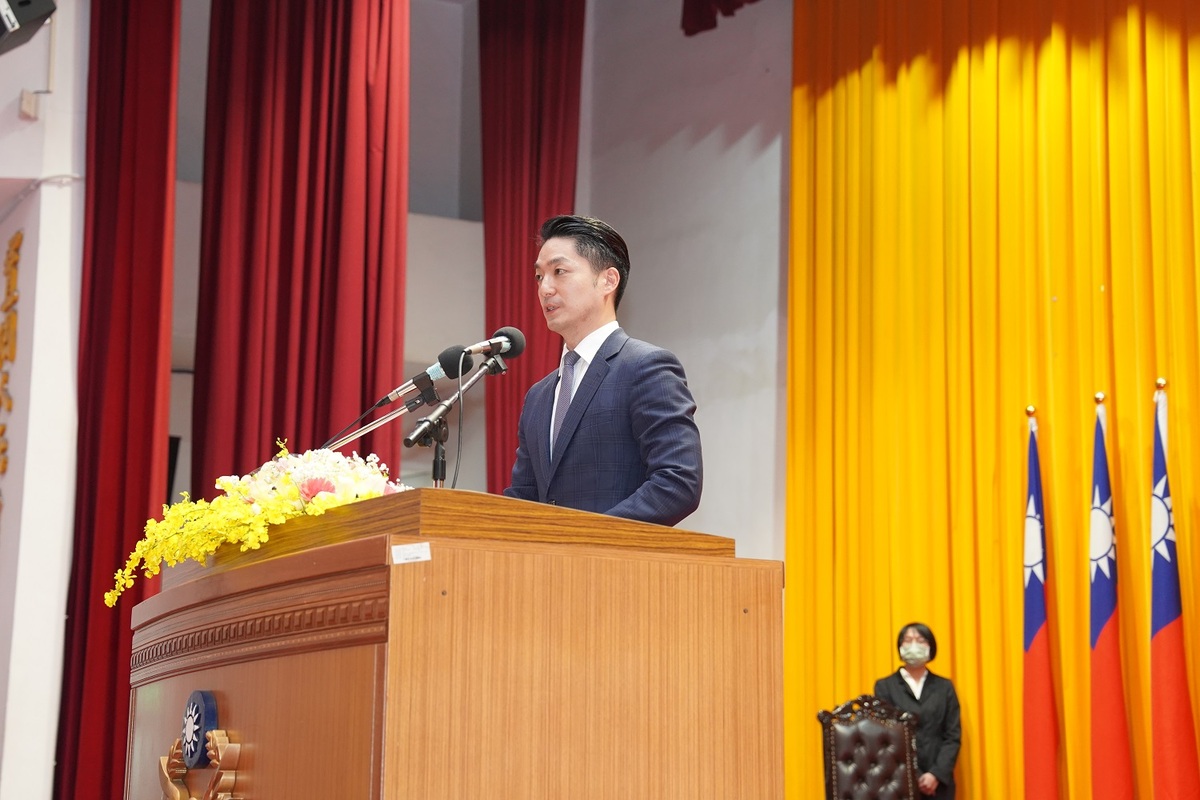 台北市長蔣萬安致詞。 圖：台北市警局提供