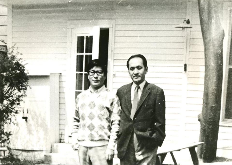 1971年5月，彭明敏與宗像隆幸合影。 圖：國史館提供（資料照）