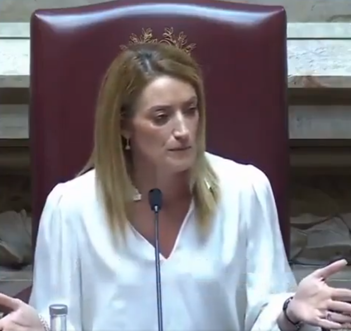 歐盟議長梅索拉，主張烏克蘭有權讓身為入侵者的俄羅斯離開。 圖：翻攝自烏克蘭戰爭．最新進展 X（前推特）帳號