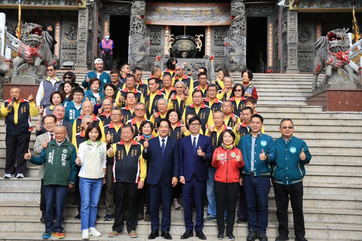 賴清德全台謝票行程首站到左營元帝廟。 圖：李柏毅服務處/提供