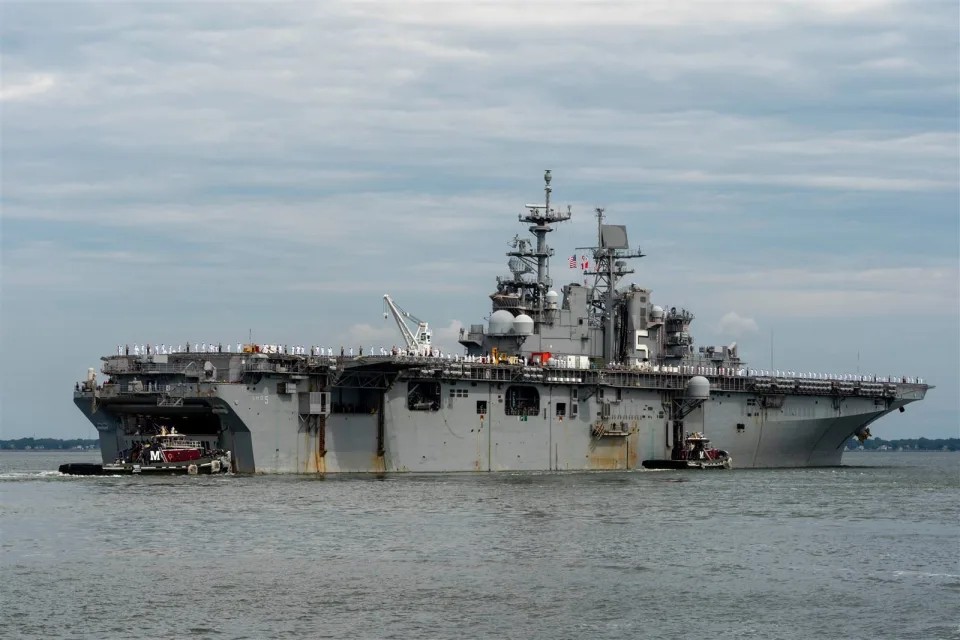 「巴丹號」（USS Bataan）兩棲待命支隊及其搭載的第26海軍陸戰隊遠征隊（26th Marine Expeditionary Unit）從去年7月以來一直部署在以色列附近，一旦返航，東海岸就沒有可以立即替代的兩棲待命支隊。 圖：取自美國海軍網站（資料照）