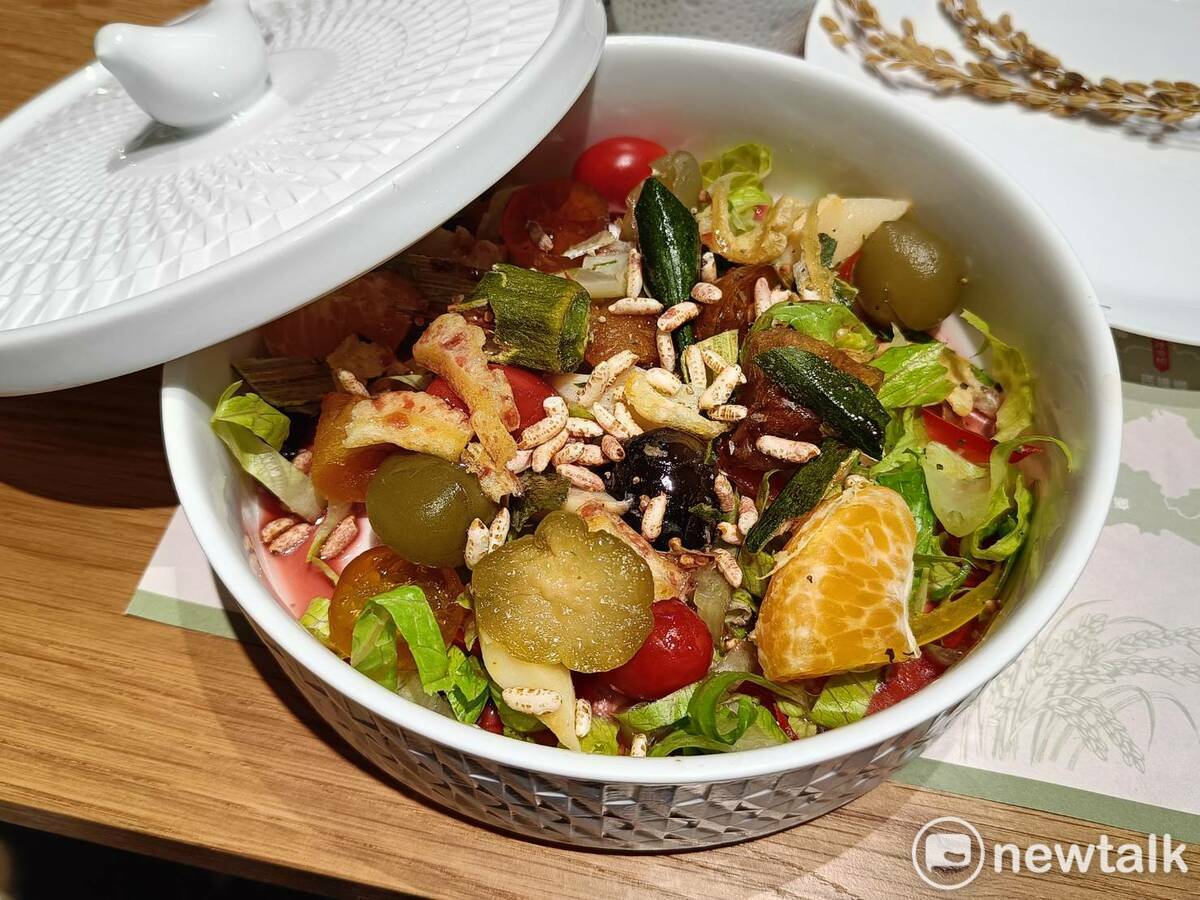 前菜沙拉使用嘉義縣18鄉鎮一鄉一食材。 唐復年/攝