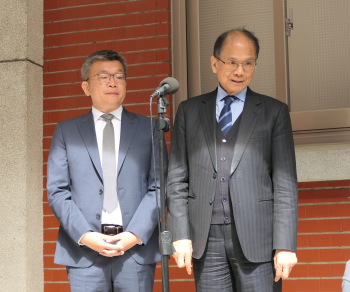 民進黨推出的副院長蔡其昌及院長游錫堃 圖：林朝億/攝