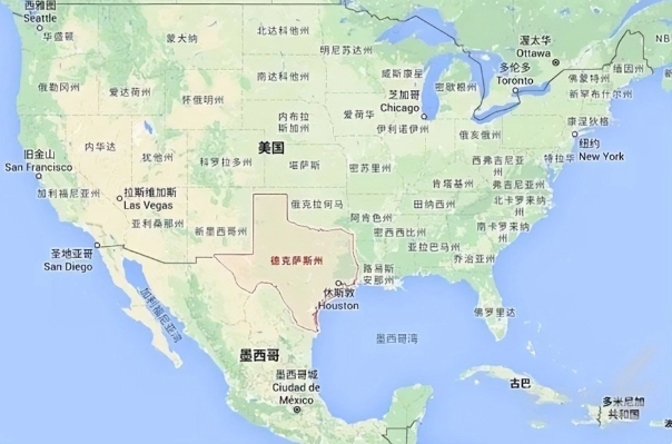 美國德州地理位置圖。 圖 : 翻攝自黃娜老師